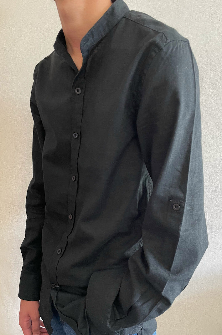 grandad-collar-shirts-plain-black