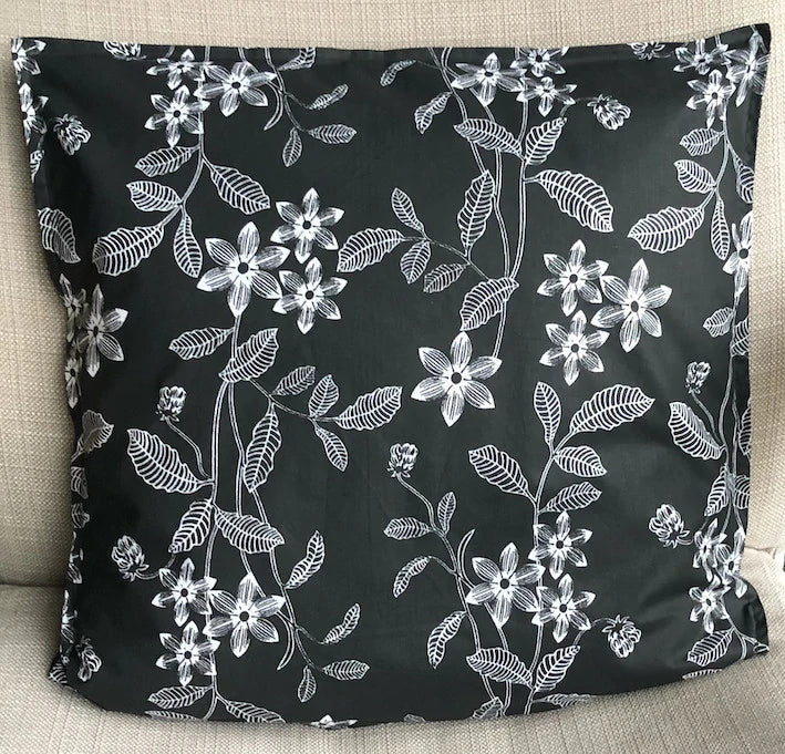 Black floral pillow hot sale