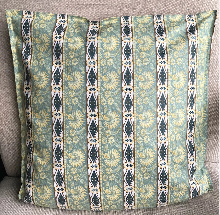 100 Cotton cushion cover Sage Green Stripe Design