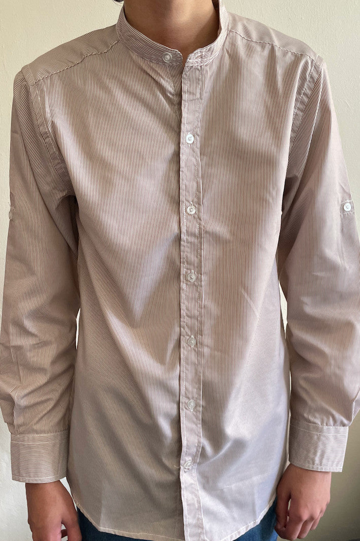 grandad-collar-shirt-brown