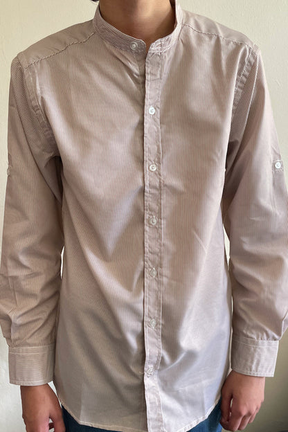 grandad-collar-shirt-brown