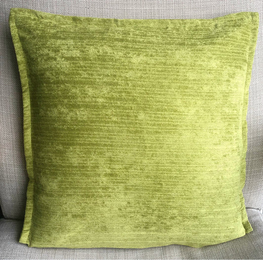 Light Green Daisy Flower Chenille Pillow Cover - Customizable Cushion Cover, Handmade To Your Size & Style (Country Farm Theme)